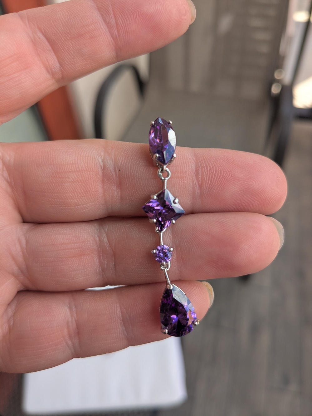 Purple Crystal Drop Earrings - Women Jewelry
